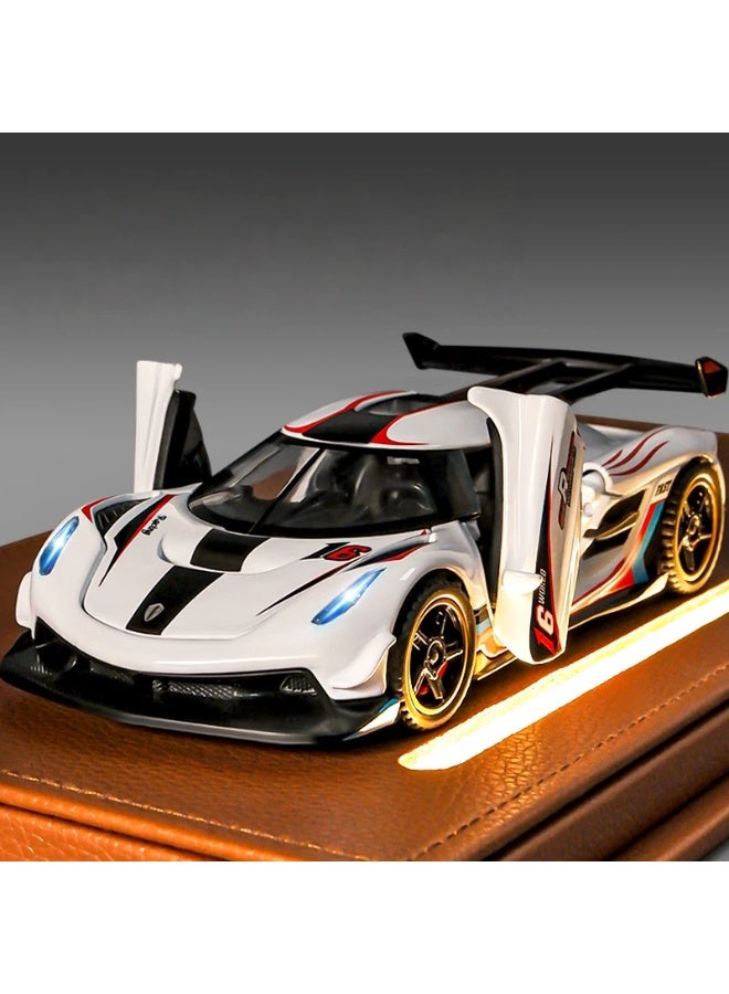 general Koenigsegg Sports Car Model - Pull Back Drive with Openable Doors Requires Button Battery for Light Feature - Image 1